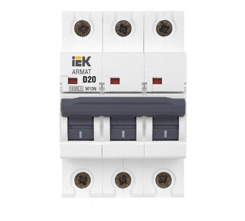Выключатель автоматический трехполюсный M10N 3P D 20А 10кА ARMAT  AR-M10N-3-D020  IEK