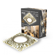 Светильник точечный встраиваемый Backlight BL063 Квадрат. Золотой узор/Золото, Gu5.3, LED 2700K  BL063  Gauss