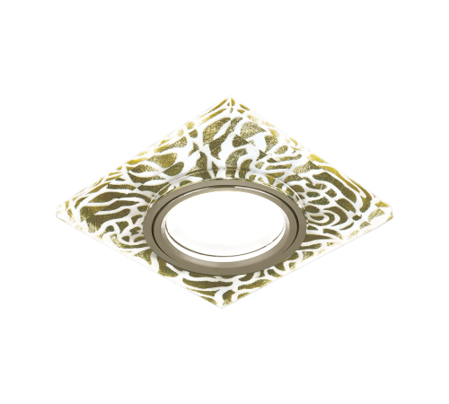 Светильник точечный встраиваемый Backlight BL063 Квадрат. Золотой узор/Золото, Gu5.3, LED 2700K  BL063  Gauss
