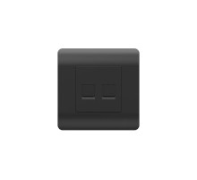 Розетка компьютерная 2хRJ45, черный(NEW3-E)  431503  CHINT