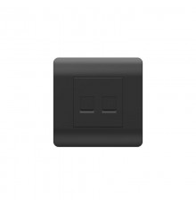 Розетка компьютерная 2хRJ45, черный(NEW3-E)  431503  CHINT