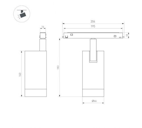 Светильник MAG-ORIENT-SPOT-R65-20W Warm3000 (BK, 24 deg, 48V) (Arlight, IP20 Металл, 3 года)  033627  Arlight