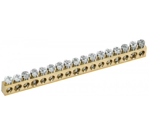 TEKFOR Шина нулевая сечение 6х9 17 отв. латунь  TF-KP00D-SN-17  IEK