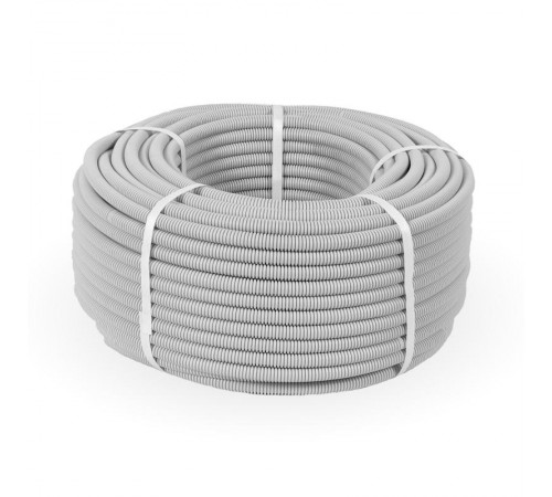 Труба гофрированная ПВХ сверхтяжелая 1100 Н серая д16 (100м/5500м уп/пал) с/з   PR.0116321  Промрукав