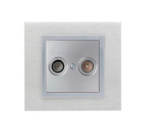 Simon 82 Накладка для спутниковых радио-телевизионных розеток, S82, S82N, алюминий  82097-33  Simon