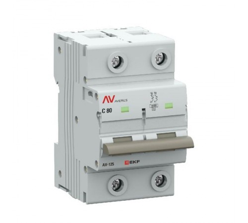 Выключатель автоматический AV-125 2P 80A (D) 10kA  AVERES mcb125-2-80D-av EKF