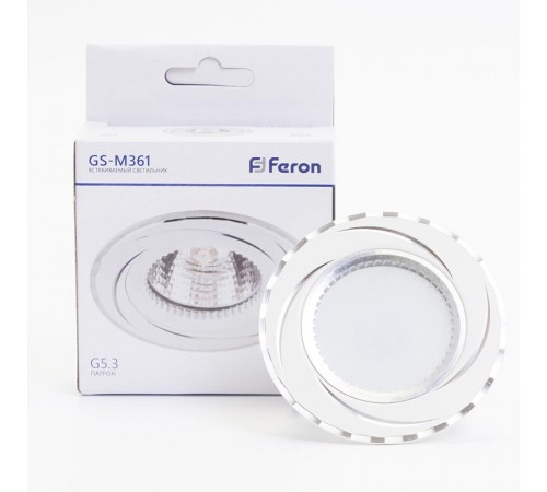 Светильник точечный встраиваемый под лампу GS-M361W MR16 50W G5.3 белый  28344  FERON