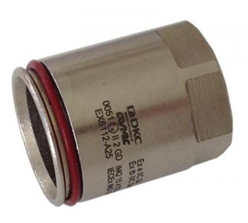 Взрывозащищенная Ex e муфта труба-коробка с внутренней резьбой. DT 32 мм. M32x1,5. Ник. латунь. IP66/67  EX6112-A32  DKC