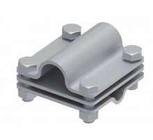 Соединитель крестообразный 65х65 стержень/пруток/полоса 4 болта D-20, гор. цинк, 391113  МС-113-ГЦ   Ostec