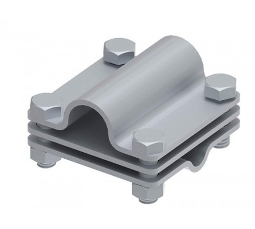 Соединитель крестообразный 65х65 стержень/пруток/полоса 4 болта D-20, гор. цинк, 391113  МС-113-ГЦ   Ostec