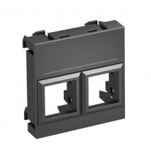 Корпус компьютерной розетки Modul45 тип LE (прямой) 45x45 мм (черный) (DTG-02LE SWGR1)  6119306  OBO Bettermann