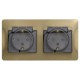 Glossa Титан Розетка 2-ая с з/к, со шторками (в сборе), IP44  GSL000447  SE