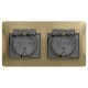 Glossa Титан Розетка 2-ая с з/к, со шторками (в сборе), IP44  GSL000447  SE