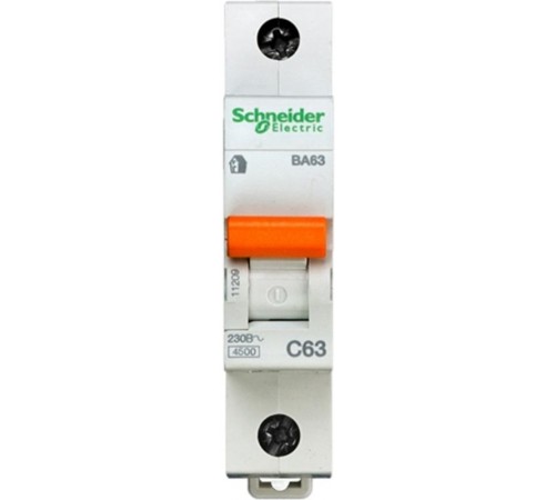 Выключатель автоматический  однополюсный ВА63 63А C 4,5кА  11209  Schneider Electric