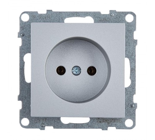 SUNO Силовая розетка 2К 16А 250В. Винтовые зажимы. Цвет "Алюминий"  721333  Legrand