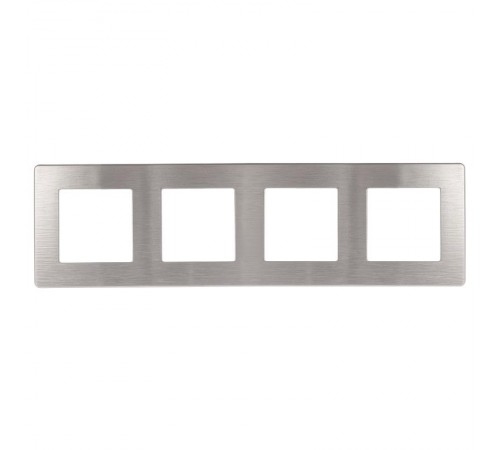 Рамка для розеток и выключателей ЭРА Серия 12 12-5104-03 на 4 поста, Сатин, алюминий  Б0052531  ЭРА