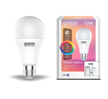 Лампа Светодиодная Smart Home RGBW E27 A60 10 Вт 2700-6500K 1/10/100  1180112  Gauss