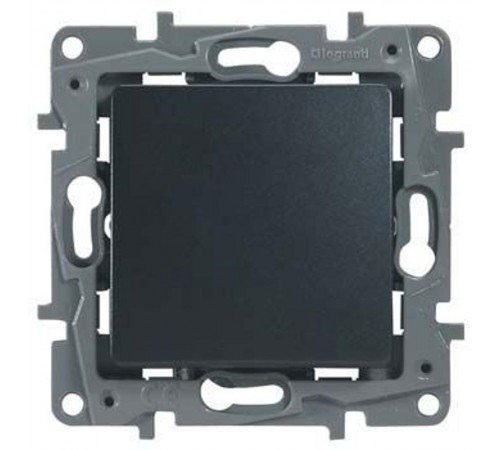 Etika Антрацит Выключатель 1-клавишный, автозажимные клеммы, 10AX, 250 В  672601  Legrand