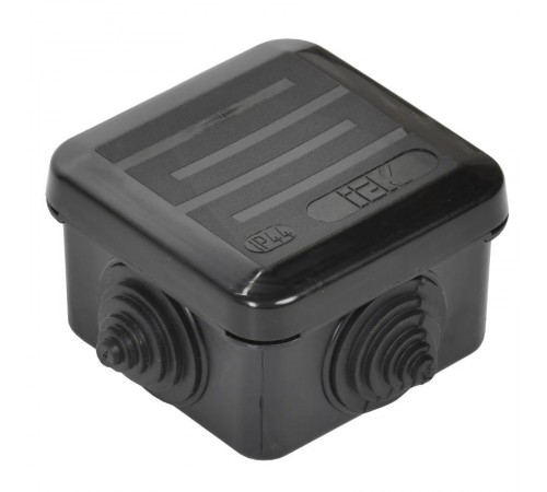 Коробка расп. КМ41236 70х70х40мм IP44 4 вв. черная  UKO21-070-070-040-K02-44  IEK