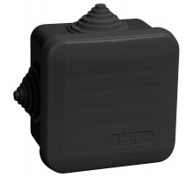 Коробка расп. КМ41236 70х70х40мм IP44 4 вв. черная  UKO21-070-070-040-K02-44  IEK