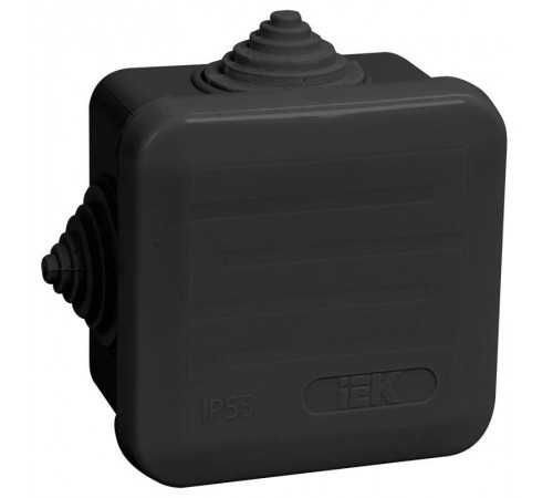 Коробка расп. КМ41236 70х70х40мм IP44 4 вв. черная  UKO21-070-070-040-K02-44  IEK