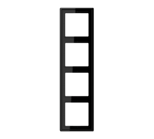 Рамка для вертикальной и горизонтальной установки, 4 поста; дюропласт; черный; LS990  LS984SW  Jung