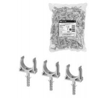 Крепеж-клипса для трубы 25 мм с дюбелем (100 шт.) серая   SQ0405-0093  TDM