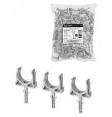 Крепеж-клипса для трубы 25 мм с дюбелем (100 шт.) серая   SQ0405-0093  TDM