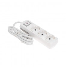 Удлинитель PREMIUM 3 гнезда, 1,5м, 3х1,5мм, с/з, с выключателем, белый  13-4103  REXANT