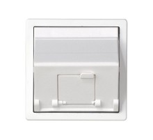 Розетка наклонная для передачи данных со шторкой на 1 разъем RJ45 белого цвета S82  82578-30  Simon