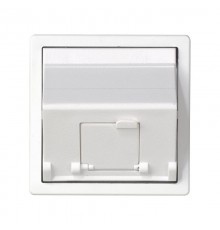 Розетка наклонная для передачи данных со шторкой на 1 разъем RJ45 белого цвета S82  82578-30  Simon