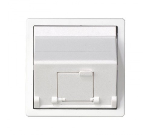 Розетка наклонная для передачи данных со шторкой на 1 разъем RJ45 белого цвета S82  82578-30  Simon