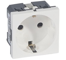 Розетка 2К+З, немецкий стандарт - с винтовыми клеммами - Программа Mosaic - 2 модуля - антибактериальная  078702  Legrand