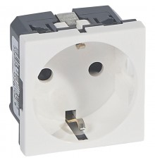 Розетка 2К+З, немецкий стандарт - с винтовыми клеммами - Программа Mosaic - 2 модуля - антибактериальная  078702  Legrand