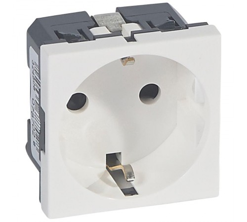 Розетка 2К+З, немецкий стандарт - с винтовыми клеммами - Программа Mosaic - 2 модуля - антибактериальная  078702  Legrand