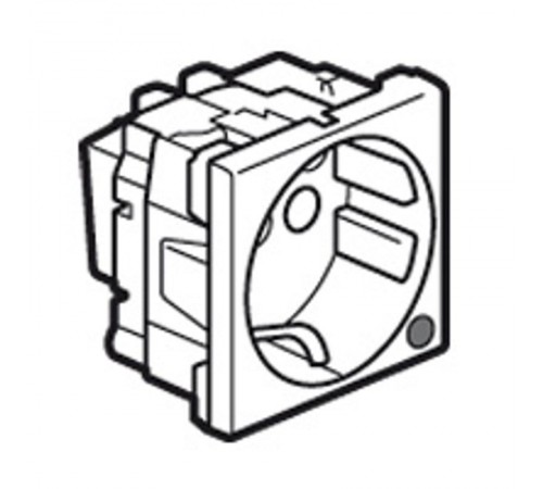 Розетка 2К+З, немецкий стандарт - с винтовыми клеммами - Программа Mosaic - 2 модуля - антибактериальная  078702  Legrand