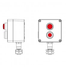 Взрывозащищенный пост управления из алюминия CPE-A-12-(1xP1R(11)-1xLR(250))-1xKAEPM2MHK-20(C)1Ex d e IIC Т5 Gb / Ex tb IIIC T95°CDb IP66  2201.121.22