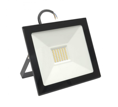 Прожектор светодиодный SFL90-50 2835 SMD 50W 4000K AC220V/50Hz IP65, черный в компактном корпусе, 205*30*160 мм  55077  SAFFIT
