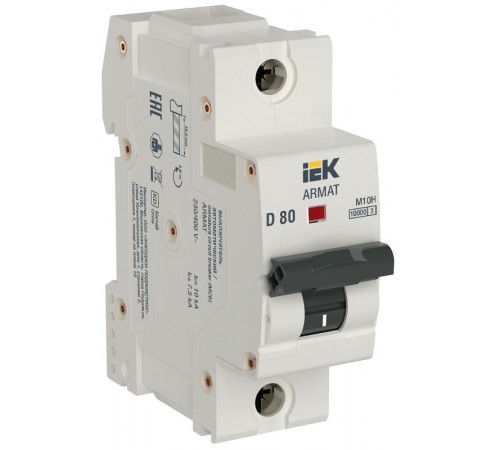 Автоматический выключатель однополюсный M10H 1P D 80A ARMAT  AR-M10H-1-D080  IEK