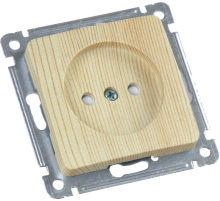 Розетка скрытой установки, одноместная, со шторкой, механизм, цвет слоновая кость  РС16-402-02  HEGEL
