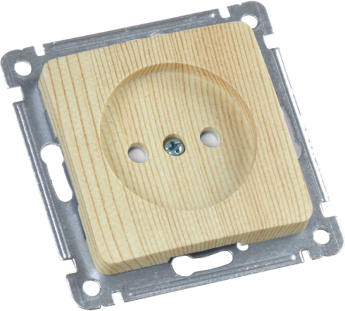 Розетка скрытой установки, одноместная, со шторкой, механизм, цвет слоновая кость  РС16-402-02  HEGEL