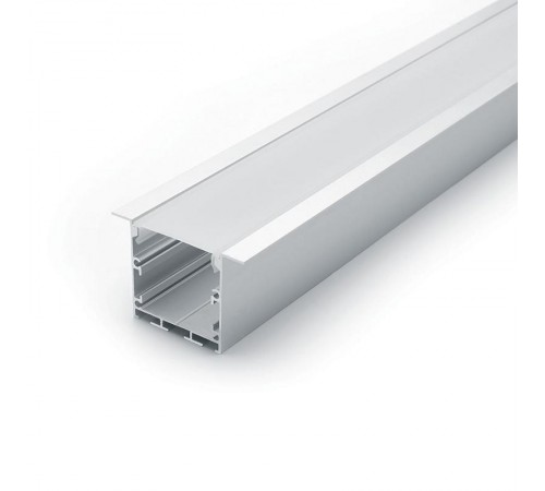 Профиль алюминиевый для светодиодной ленты встраиваемый "Линии света" с крепежами, серебро, CAB255  10363  Feron