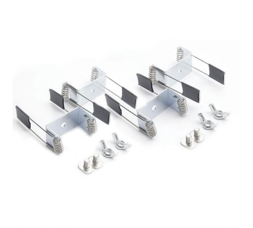 Профиль алюминиевый для светодиодной ленты встраиваемый "Линии света" с крепежами, серебро, CAB255  10363  Feron