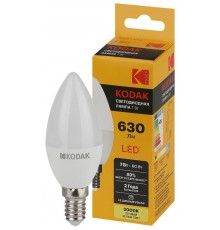 Лампа светодиодная B35-7W-830-E14 7Вт свеча теплый белый свет  Б0057623  Kodak