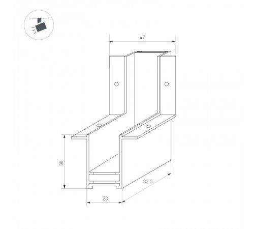 Коннектор угловой MAG-CON-2538-F-L90-INT (BK, внутренний) (arlight, IP20 Металл, 3 года)  034230  Arlight