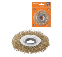 Щетка для УШМ "плоская", 100 мм, посадка d 22,2 мм, латунир. витая проволока d 0,3 мм, "Рубин",  SQ1096-0211  TDM