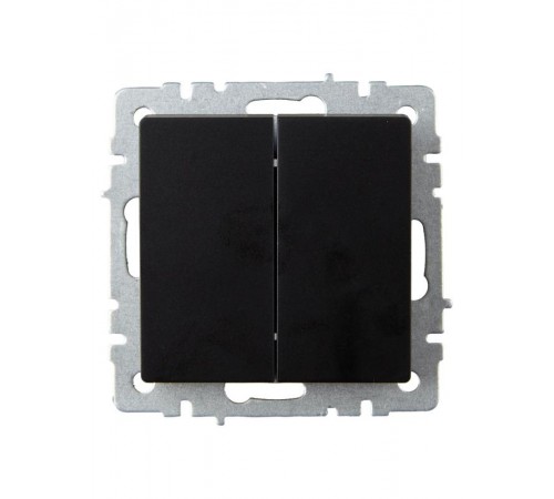 BRITE Выключатель 2-клавишный проходной 10А ВС10-2-6-БрЧ черный  BR-V22-0-10-K02  IEK