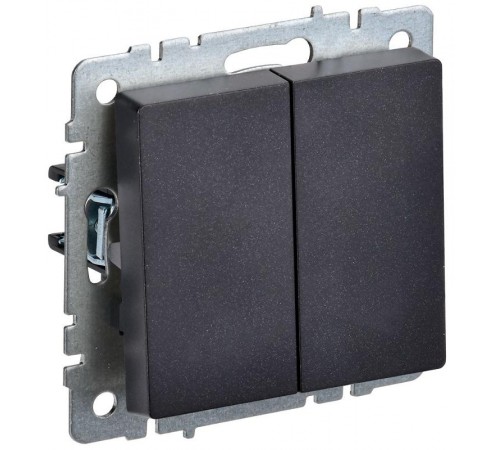 BRITE Выключатель 2-клавишный 10А ВС10-2-0-БрЧ черный  BR-V20-0-10-K02  IEK