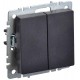 BRITE Выключатель 2-клавишный проходной 10А ВС10-2-6-БрЧ черный  BR-V22-0-10-K02  IEK