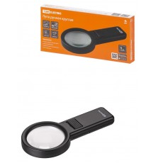 Лупа ручная круглая, d 68 мм, 6-ти крат. увел., LED подсветка, 2хАА,  SQ1025-0904  TDM